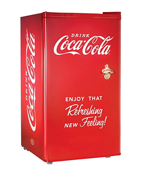 Nostalgia Coca-Cola Series RRF300SDBCOKE 3.2 Cubic Foot Refrigerator with Freezer Compartment