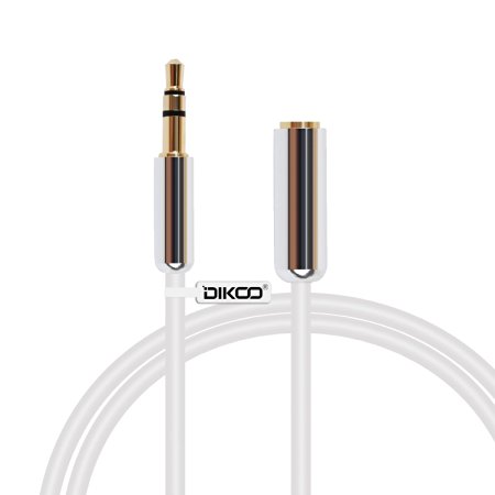 Universal DIKOO 3.5mm Headphone Splitter Male to Female Audio Extension Cable for Computer,MP3,iPhone 6/6s (White)
