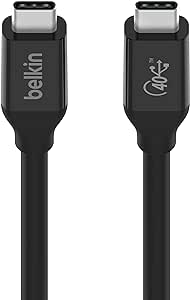 Belkin USB 4.0 USB-C Cable, Black, Size 0.8 Meter