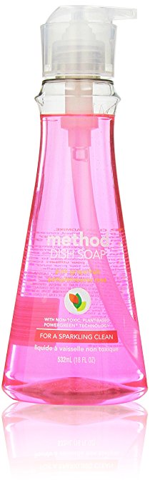 Method Naturally Derived Dish Soap Pump, Pink Grapefruit, 18 Ounce (6 Count)