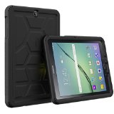 Galaxy Tab S2 97 Case - Poetic Turtle Skin Series-CornerBumper ProtectionTactile side GripSound-AmplificationBottom Air Vents Protective Silicone Case for Samsung Galaxy Tab S2 97 Black