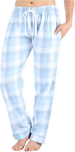 Frankie & Johnny Women's Cotton Flannel Plaid Pajama Sleep Pants with Pockets