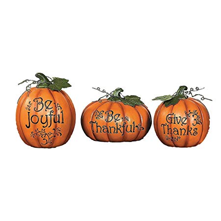 Carved Thanksgiving Pumpkin Set - Decorative Accessories
