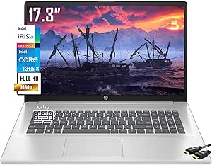 HP 2023 Newest 17.3"" Laptop, 13th Gen Intel 10-Core i5-1335U Upto 4.6GHz (Beat i7-1270P), Iris Xe Graphics, Bluetooth 5.3, Backlit KB, WiFi 6, Window 11 Home(32GB|1TB SSD), Silver