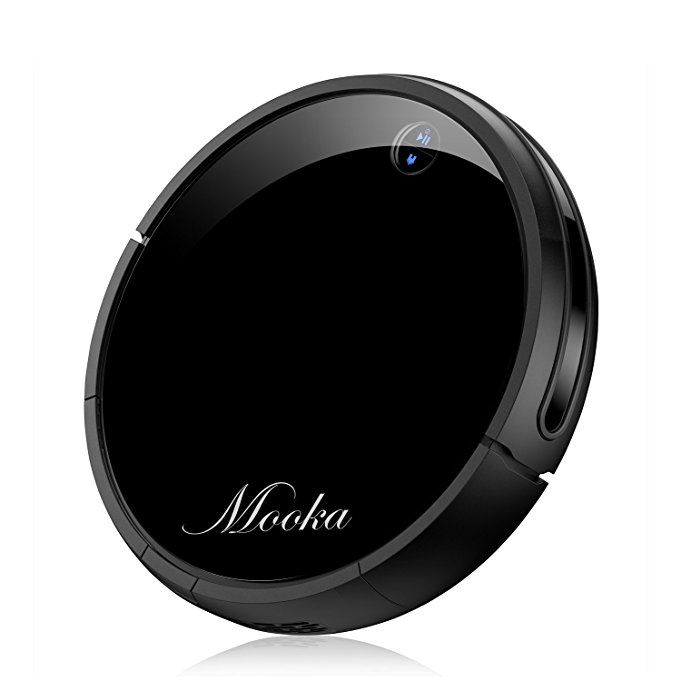 MOOKA Robotic Vacuum Cleaner, Tangle-free Suction for Pet Hair, Anti-Bump, Rechargeable Battery, Drop-Sensing Technology and HEPA Style Filter, Hard Floor - Cleaning Robot