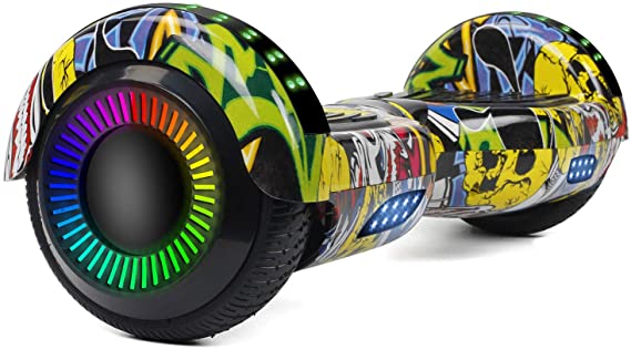 SISIGAD Hoverboard, with Bluetooth and Colorful Lights Self Balancing Scooter