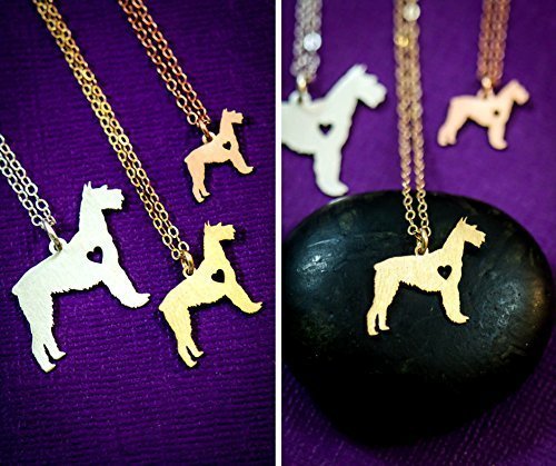Schnauzer Dog Necklace - IBD - Personalize with Name or Date - Choose Chain Length - Pendant Size Options - Sterling Silver 14K Rose Gold Filled Charm - Ships in 2 Business Days