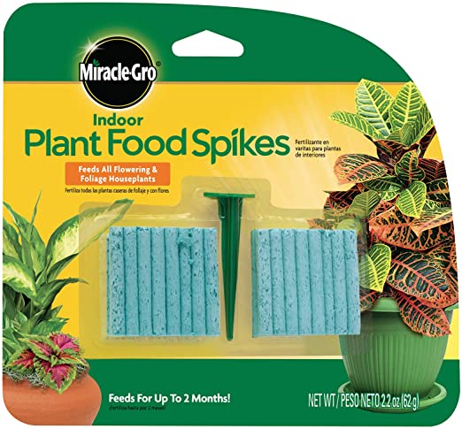 Miracle-Gro Indoor Plant Food Spikes, Includes 48 Spikes - Continuous Feeding for all Flowering and Foliage Houseplants - NPK 6-12-6, 12 Packs of 48 Spikes