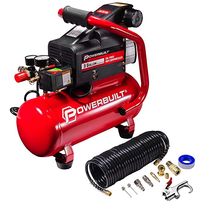 Powerbuilt 3 Gallon Heavy Duty Oil Free Style Air Compressor Kit - 240039