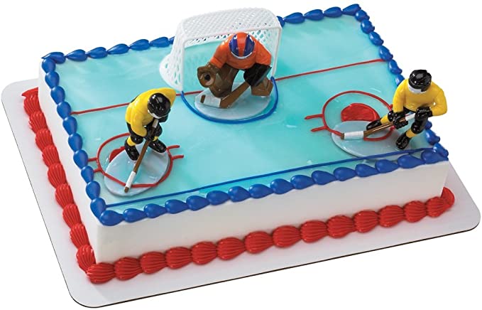 Hockey Faceoff DecoSet Cake Decoration