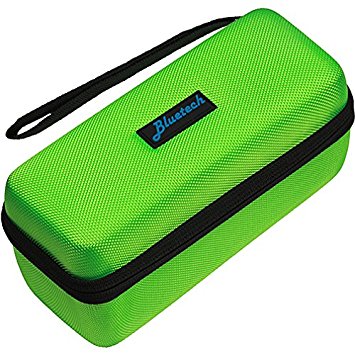 Hard Travel Case For Bose Mini II & Bose Soundlink Mini Bluetooth Portable Speaker - Carry Case for Speaker, Wall Charger, Charging Cradle & Silicone Cover, Green, By Bluetech