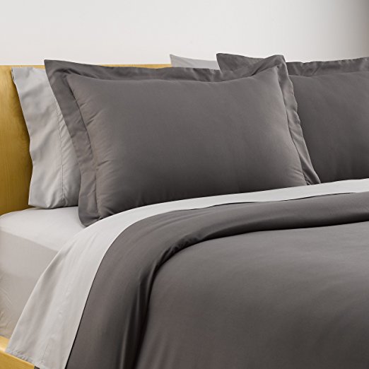 Karalai Bedding, Queen-Duvet-Cover, 1 Duvet and 2 Pillow Shams, Dark Grey, Soft Luxurious Feel, Machine Washable