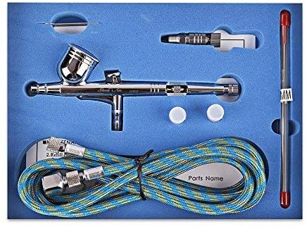 Yenny shop SP130K Double-Action Trigger Air-Paint Control Airbrush Dual Action Airbrush Kit 0.2mm/0.3mm /0.5mm Needle Air Brush Spray Gun Paint Art for Tattoo, Nail Beauty, Makeup, Cake Decorating