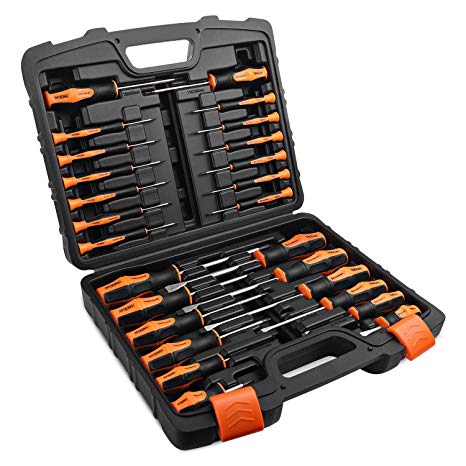 TACKLIFE 26PCS Magnetic Screwdriver Set with Case, Includs Slotted/Phillips/Torx Precision Screwdriver, Repair Tool Kit - HSS1A