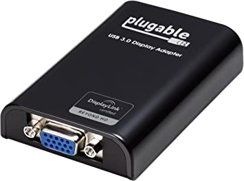 Plugable USB 3.0 to VGA Video Graphics Adapter Card for Multiple Monitors up to 1920x1080 Each (DisplayLink DL-3100 Chipset - Windows XP, 7, 8, 8.1)
