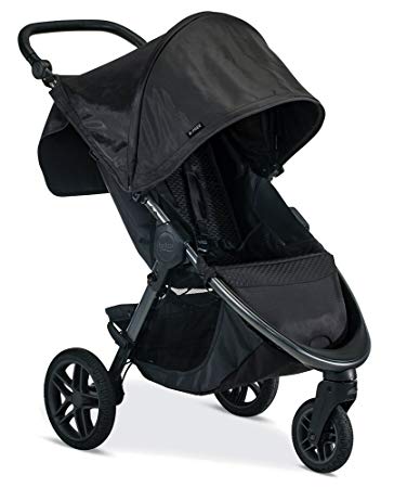 Britax B-Free Stroller - Up to 65 Pounds - Car Seat Compatible - UV 50  Canopy - Adjustable Handlebar - Easy Fold, Midnight