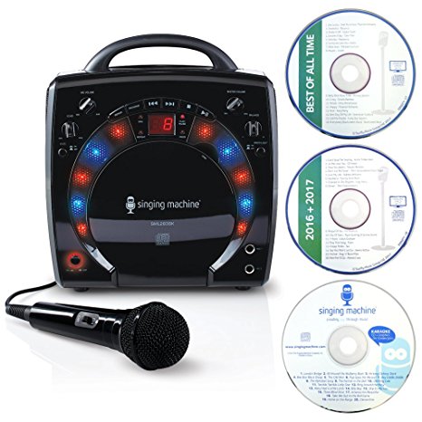 Singing Machine SML-283 Portable CD-G Karaoke Player and 3 CDGs Party Pack - Black