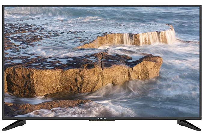 Komodo by Sceptre 50" 4K UHD Ultra Slim LED TV 3840x2160 Memc 120, Metal Black 2019 (KU-515)