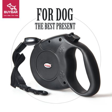 BUYBAR Retractable Dog Leash One Button Lock ONOFF Comfortable Ergonomic Hand Grip Designed Sturdy Nylon Pet Leashes Great for Walking and Running