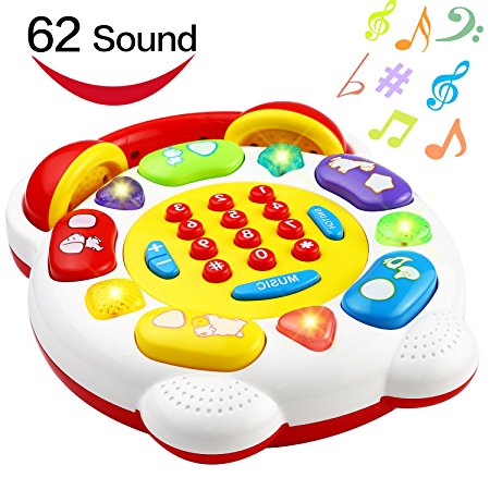 Phone Toy, Smart Phone With 22 Button 62 Sound and Music, Funcorn Toys Telephone For Kid Child Baby Toddler, Home SmartPhone Toy For Learning Educaton