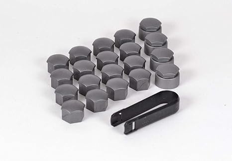 Genuine Audi Alloy Wheel Bolt Nut Caps Covers 17mm Including Removal Tool Puller Tweezers & Locking Bolt Caps