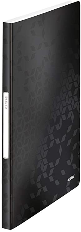 Leitz A4 Display Book, 40 Pockets, 80 Sheet Capacity, Transparent Pockets, Black, Wow Range, 46320095