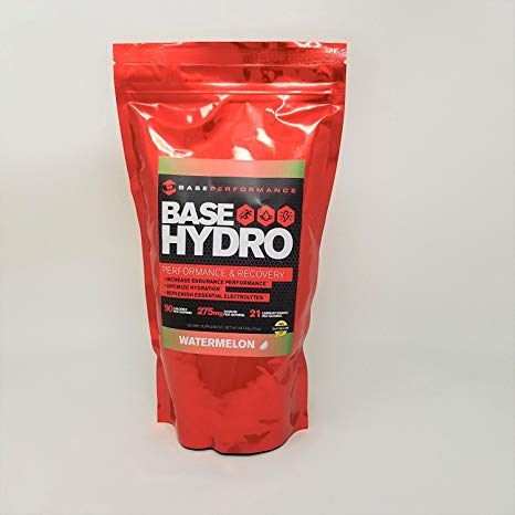 BASE Performance Hydro - Watermelon | 28 Servings Within Each eco-Friendly Mylar Bag | Blend of Dextrose, Fructose, maltodextrin and Essential Electrolytes. (Watermelon)