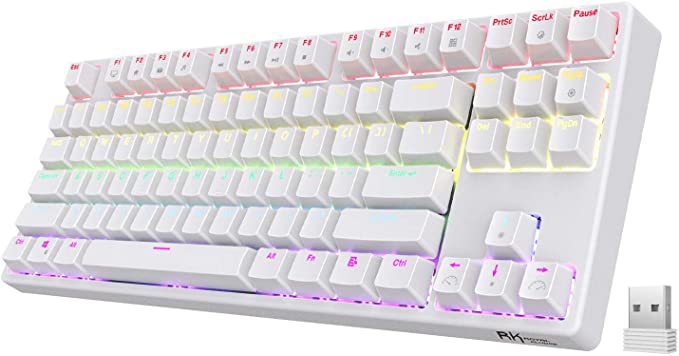 RK ROYAL KLUDGE Sink87G RGB Wireless TKL Mechanical Gaming Keyboard, 87 Keys No Numpad Tenkeyless Compact 2.4G Wireless Keyboard with Tactile Brown Switches, Exceptional Macro Settings