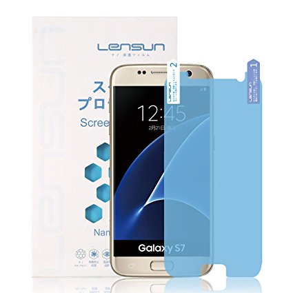 Galaxy S7 Screen Protector, [Lifetime Warranty] Lensun [Nano Tech] Better Than Tempered Glass Anti-Shock Screen Protector Film for Samsung Galaxy S7 5.1" (S7-BHM)