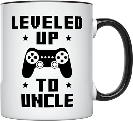 YouNique Designs Uncle Announcement Mug, 11 Ounces, First Time Uncle Coffee Mug, Youre Going To Be an Uncle, Baby Announcement Cup Uncle, New Uncle Mug for Brother (Black Handle)