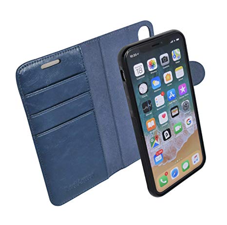 RadiArmor Anti-Radiation Detachable Wallet Case - Compatible with iPhone Xs Max – Lab Certified EMF Protection by RadiArmor (Blue, XS Max)