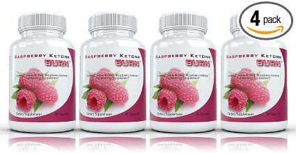 Raspberry Ketone Burn (4 Bottles) - Highly Concentrated Raspberry Ketones Fat Burner Supplement. The New Best All Natural Weight Loss Diet Formula. 500mg