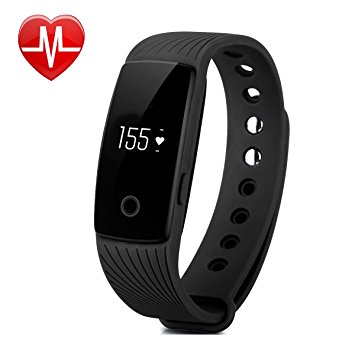 Willful SW321 Smart Bracelet Heart Rate Monitor Fitness Tracker Pedometer Wristband with Step Calorie Counter Sleep Monitor Alarm Clock Call SMS Notification for iPhone Samsung IOS and Android Phones