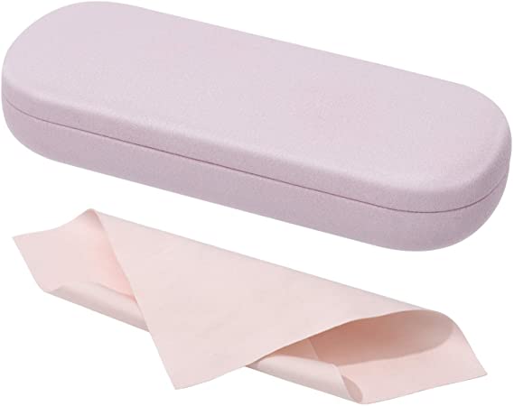 MoKo Hard Glasses Case, Hard Shell Sunglasses Case Anti-Scratch Eyeglasses Bag Portable Eyeglasses Holder Box Eyeglass Case with Cleaning Cloth for Women Men