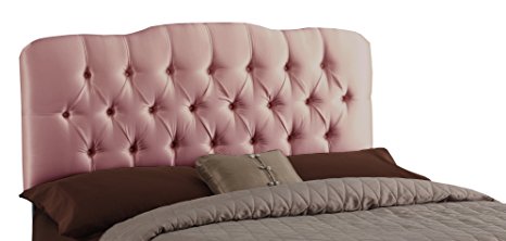 Skyline Furniture Surrey Queen Shantung-Upholstered Tufted Headboard, Woodrose