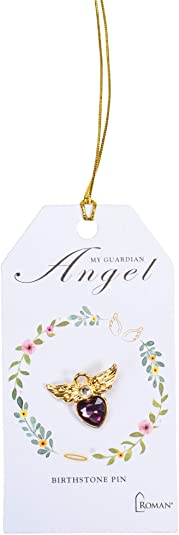 Roman 0.75 inches Angel Birthstone Gold Pin with Card