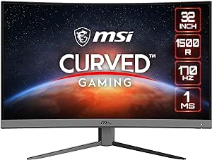 MSI G32C4 E2 Écran PC Gaming Incurvé 31,5" FHD - Dalle VA 1500R, 1920x1080, 170Hz / 1ms, 16:9, FreeSync Premium - DisplayPort 1.2a, HDMI 1.4b