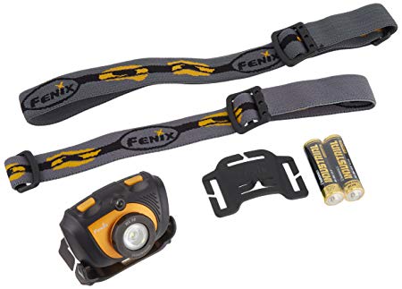Fenix HL30 200 Lumen LED Headlamp with Four 2900mAh rechargeable Ni-MH AA batteries, Charger & Two EdisonBright AA Alkaline batteries