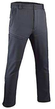 Men's Warm Fleece Lined Pants Softshell Outdoor Hiking Ski Water Resistant Windproof Trousers
