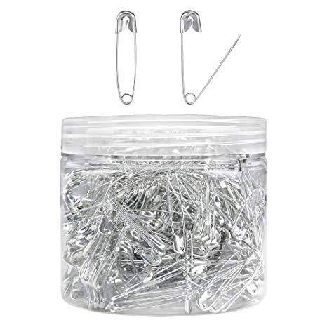 Pllieay 504 Pieces Safety Pins Child Safety Pin Baby Safety Pins for Fabric Diapers, Garment Repair and Quilting, Size 2 (1.5 x 0.2 Inches)