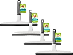 Scotch-Brite Dual Blade Squeegee, Safe on Mirrors, Glass Shower Doors, Windows and More, 4 Count