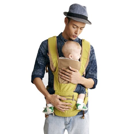 Hip Seat Baby Carrier by Bebamour-Advanced Lumbar Support, 3 months ,Green