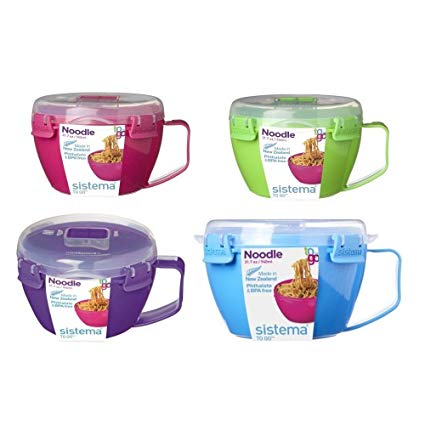 Sistema 21109 Microwave Cookware Noodle Bowl, 31.7 Ounce, Color may vary, Sold Individually.