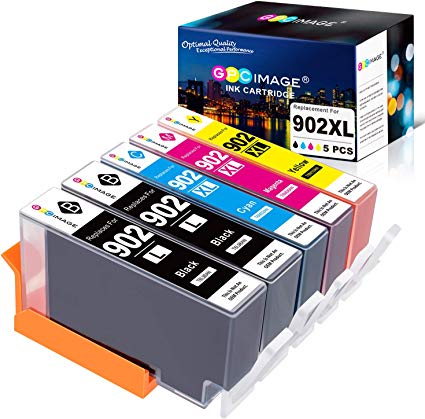 GPC Image Compatible Ink Replacement for HP 902 902XL Ink Cartridge Work with HP OfficeJet Pro 6968 6978 6958 6962 6960 6970 6979 6950 6954 6975 Printer (2BK, 1 Meganta,1 Cyan,1 Yellow)