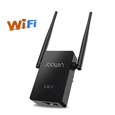JOOWIN WiFi Booster Range Extender 300Mbps WiFi Repeater 2.4GHz Dual External Antennas Wireless AP Router Repeater Mode Boosting WiFi Coverage(WPS-Function/Ethernet Port)
