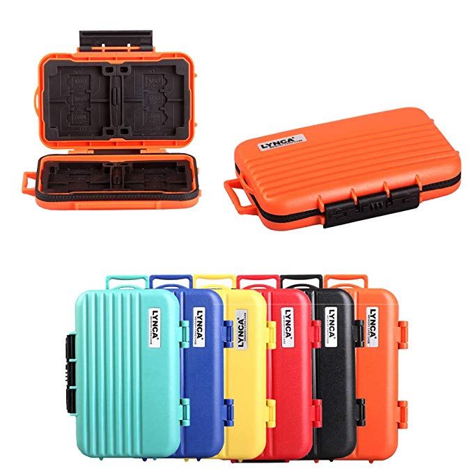 Memory Card Cases, HelloPower SD SDHC SDXC CF TF Memory Card Case Holder Waterproof Carrying Storage Case Holder Box Keeper for Computer Camera Media Storage Organization with 24 slots (Orange)
