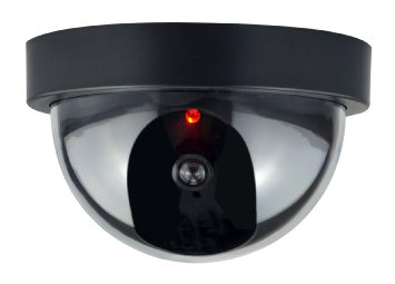 SE FC9955 Dummy Security Camera with Dome Shape and 1 Red Flashing Light