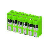 Storacell Powerpax AA Battery Caddy Glow-in-The-Dark Moonshine 12-Pack