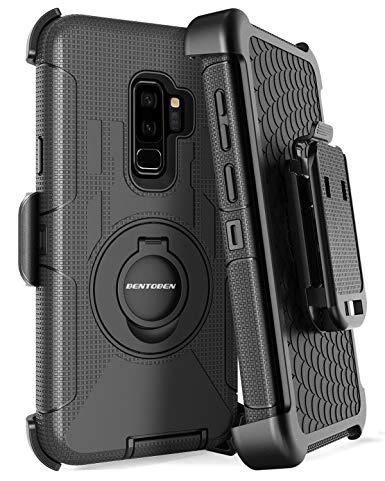 Galaxy S9 Plus Case, Samsung Galaxy S9 Plus Case, BENTOBEN Shockproof Heavy Duty Hybrid PC Silicone Full Body Rugged Kickstand Belt Clip Holster Protective Phone Case for Samsung Galaxy S9 Plus Black