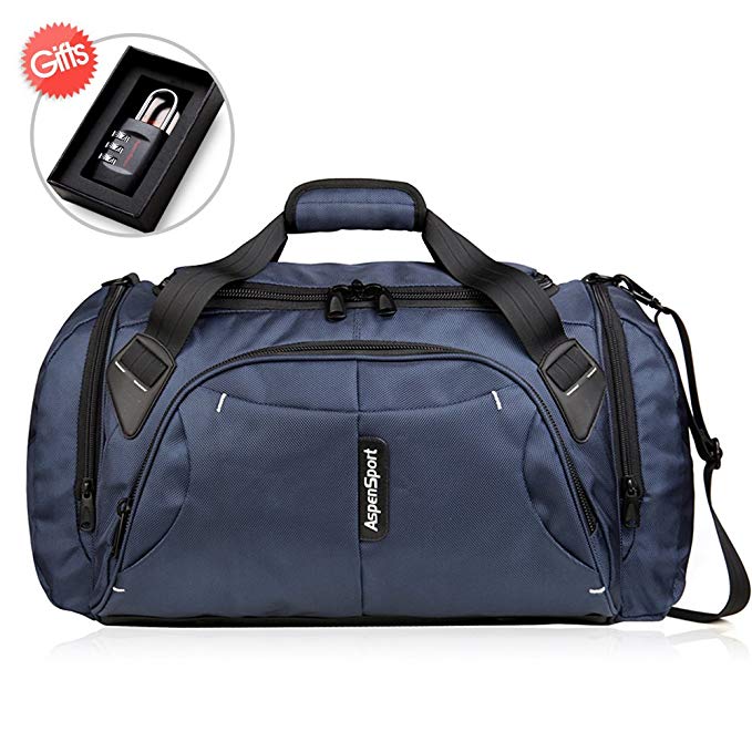 ASPENSPORT Duffels Bags for Men&Women Travel Sports Luggage Large Gym Gear Camping Hiking Duffle Bag NAVY